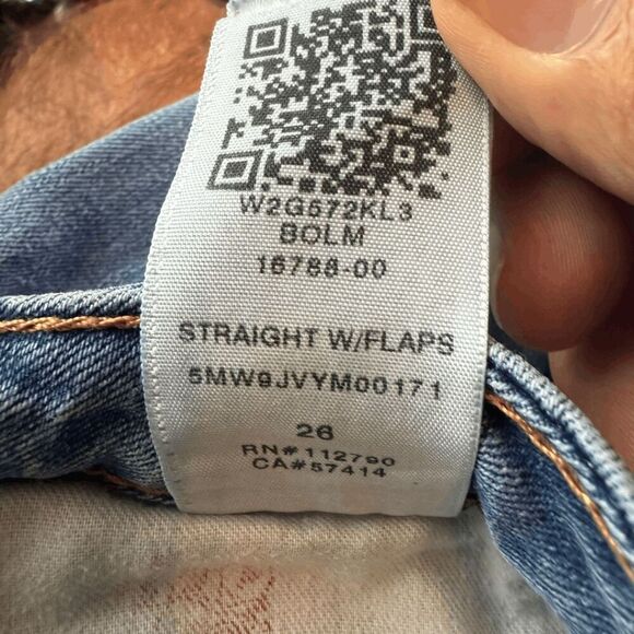 True Religion Women's Slim Straight with Flap Pockets Denim Jeans Blue Size 26 - Picture 7 of 10